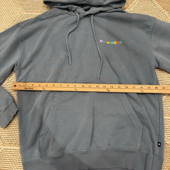 Converse blue men’s size small striped pullover hoodie - Picture 6 of 7